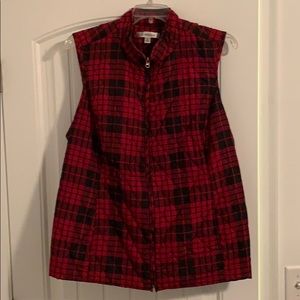 Red and Black plaid Vest